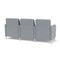 Lesro Siena Lounge Reception 3 Seat Tandem Seating, Brushed Steel, RS Fog Upholstery SN3103 - alternate 2
